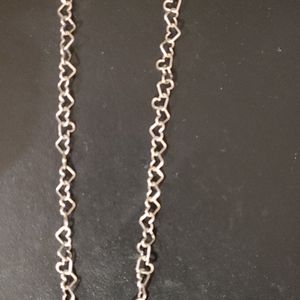 Sterling Sivler heart linked chain 13"long